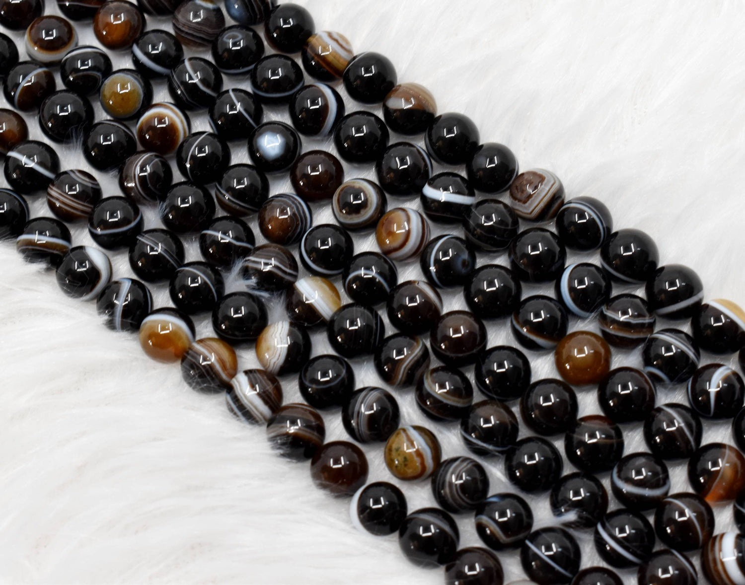 Black Eye Agate AAA Grade 6mm, 8mm, 10mm Round Beads  DestGlow