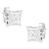 10K White Gold 1/2 Cttw Invisible Set Princess-Cut Diamond Stud Earrings (H-I Color, SI2-I1 Clarity) by Bids.com