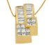 14K Yellow Gold 1 1/2 cttw Princess and Baguette Cut Diamond Geometric Pendant Necklace (H-I Color, VS1-VS2 Clarity) by Bids.com