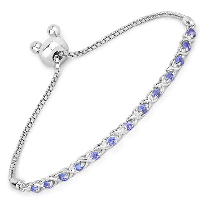 0.91 Carat Genuine Tanzanite .925 Sterling Silver Bracelet by Bids.com