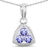 0.69 Carat Genuine Tanzanite .925 Sterling Silver Pendant  DestGlow