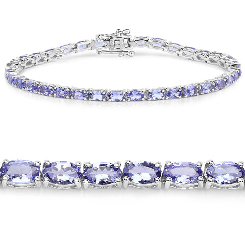 8.75 Carat Genuine Tanzanite .925 Sterling Silver Bracelet  DestGlow