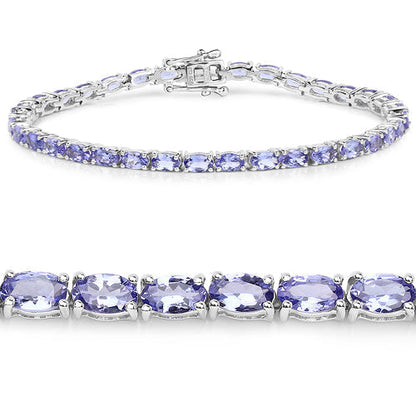 8.75 Carat Genuine Tanzanite .925 Sterling Silver Bracelet  DestGlow