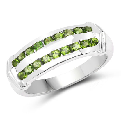 0.72 Carat Genuine Chrome Diopside .925 Sterling Silver Ring  DestGlow