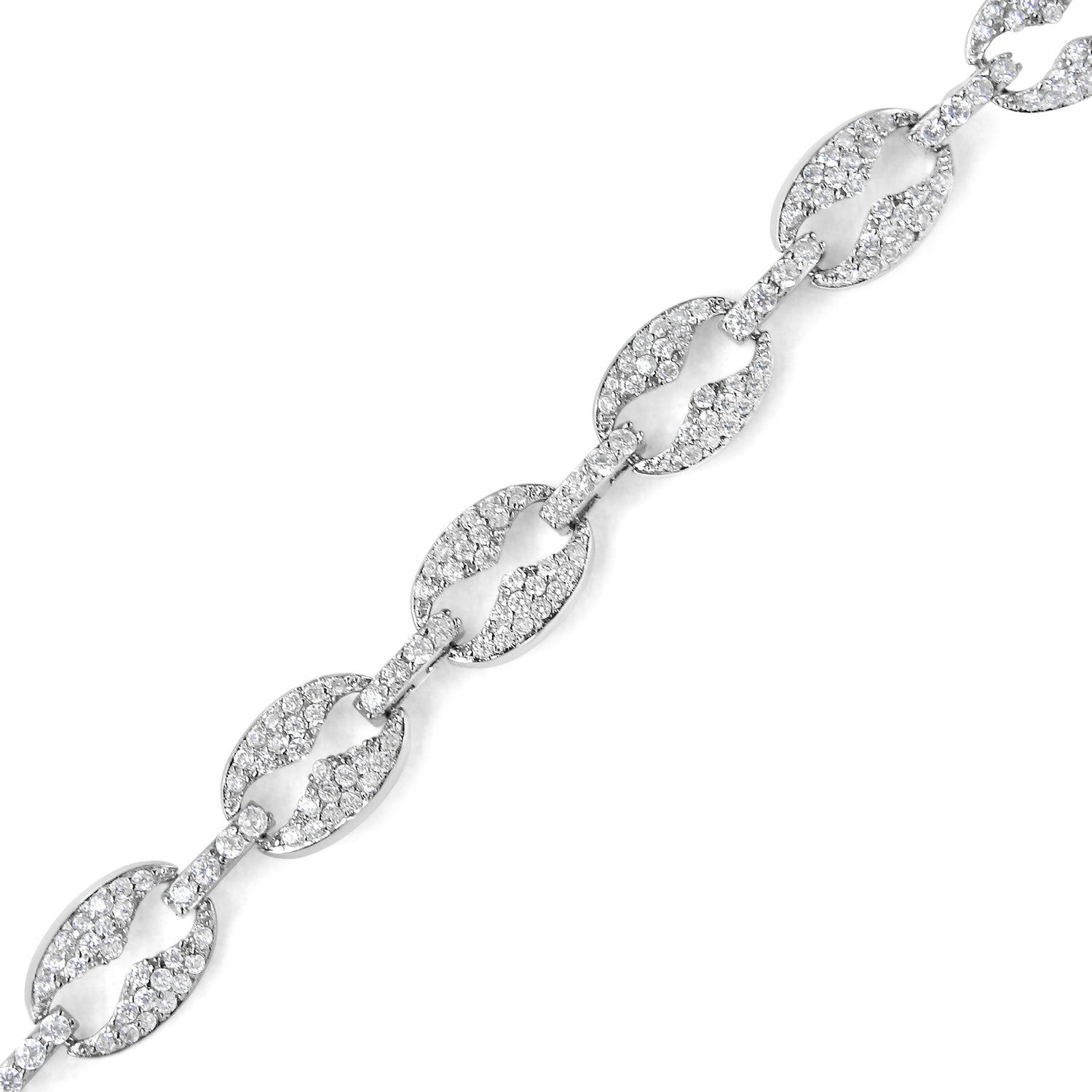 14K White Gold 1 1/2 Cttw Round Diamond Set Link Bracelet (I-J Color, I1-I2 Clarity) - 7" by Bids.com