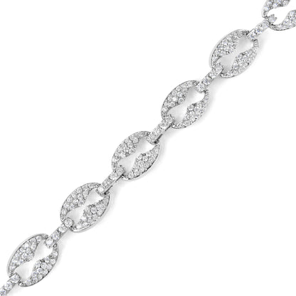 14K White Gold 1 1/2 Cttw Round Diamond Set Link Bracelet (I-J Color, I1-I2 Clarity) - 7" by Bids.com
