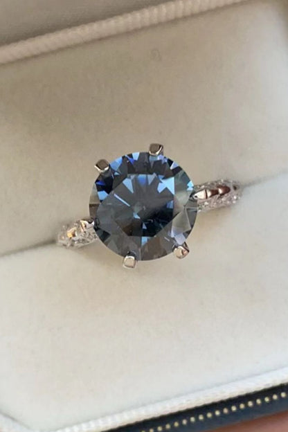 5 Carat Cobalt Blue Blue Brilliant Round Cut Sparkala™ Platinum Over Pure Sterling Silver Ring by Sparkala