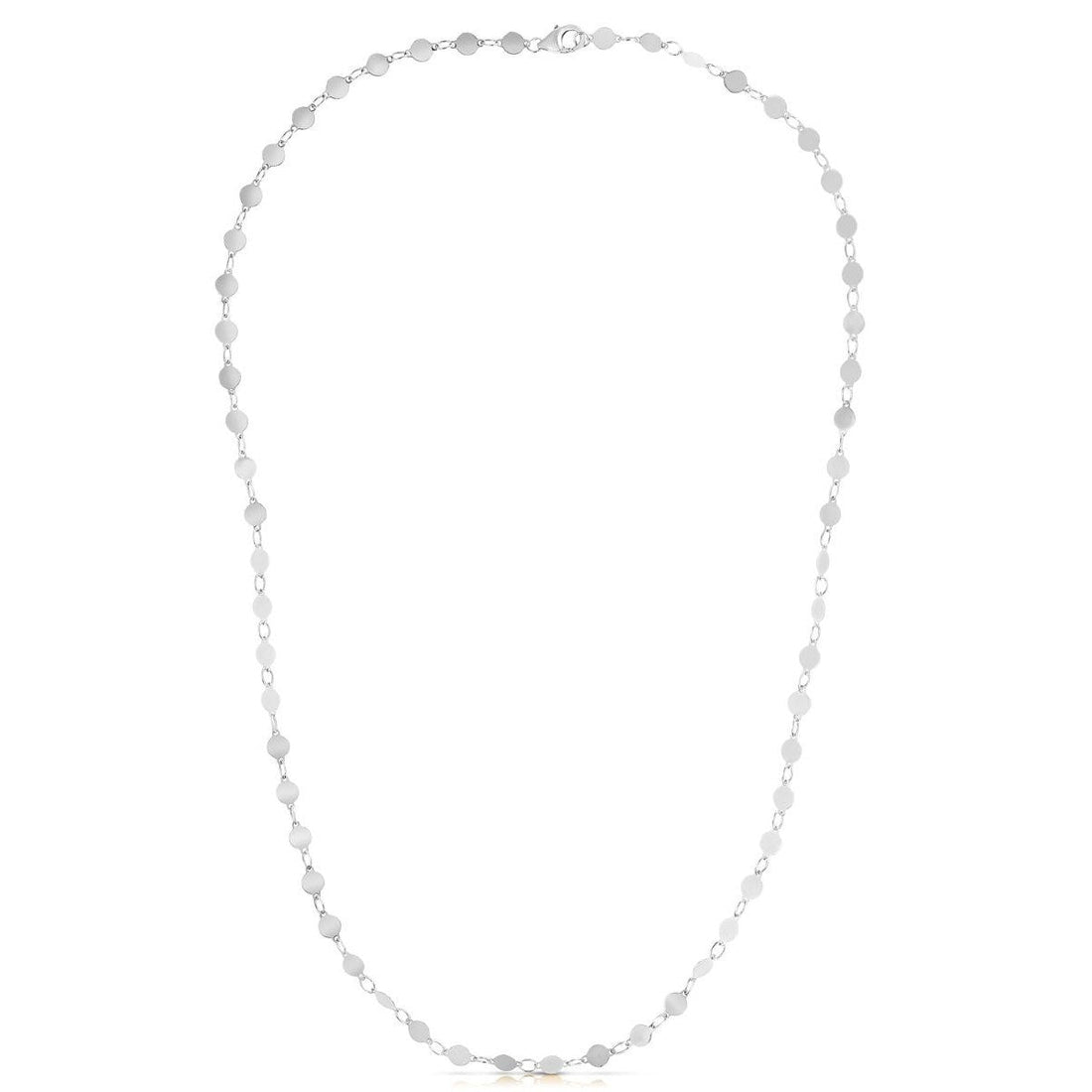 14k White Gold Necklace with Polished Circles by Bids.com