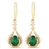 0.70 Carat Genuine Zambian Emerald and White Diamond 14K Yellow Gold Earrings by Bids.com
