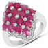 3.80 Carat Ruby and White Zircon .925 Sterling Silver Ring by Bids.com