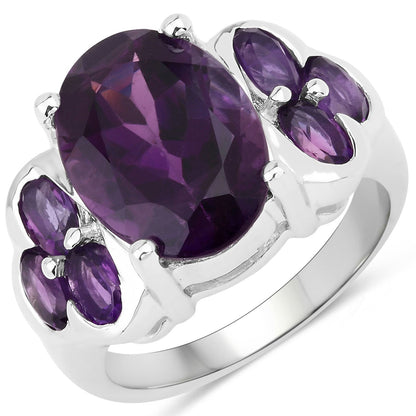 5.98 Carat Genuine Amethyst .925 Sterling Silver Ring by Bids.com