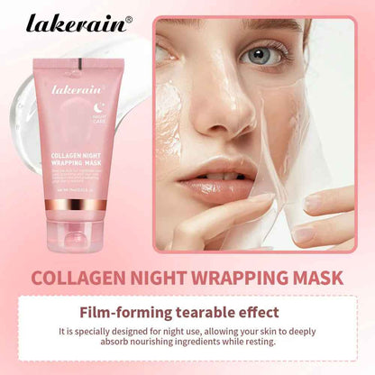 Collagen Overnight Wrapping Peel off Facial Mask Korean Collagen Night Wrapping Mask Deeply Hydrates Night Care Mask Cream 75Ml