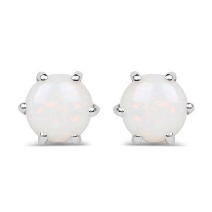 0.74 Carat Genuine Opal .925 Sterling Silver Earrings  DestGlow