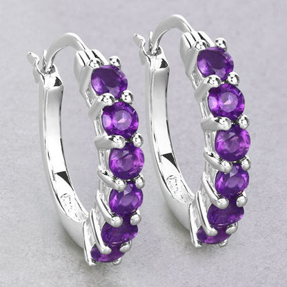 1.20 Carat Genuine Amethyst .925 Sterling Silver Earrings  DestGlow