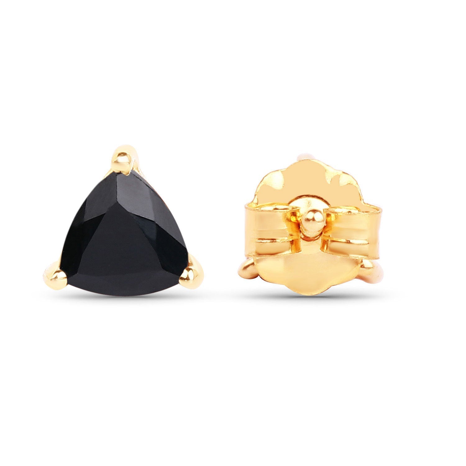 0.70 Carat Genuine Black Sapphire 14K Yellow Gold Earrings  DestGlow