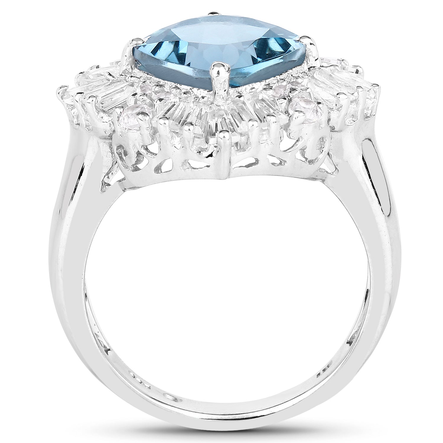 5.19 Carat Genuine London Blue Topaz &amp; White Topaz .925 Sterling Silver Ring by Bids.com