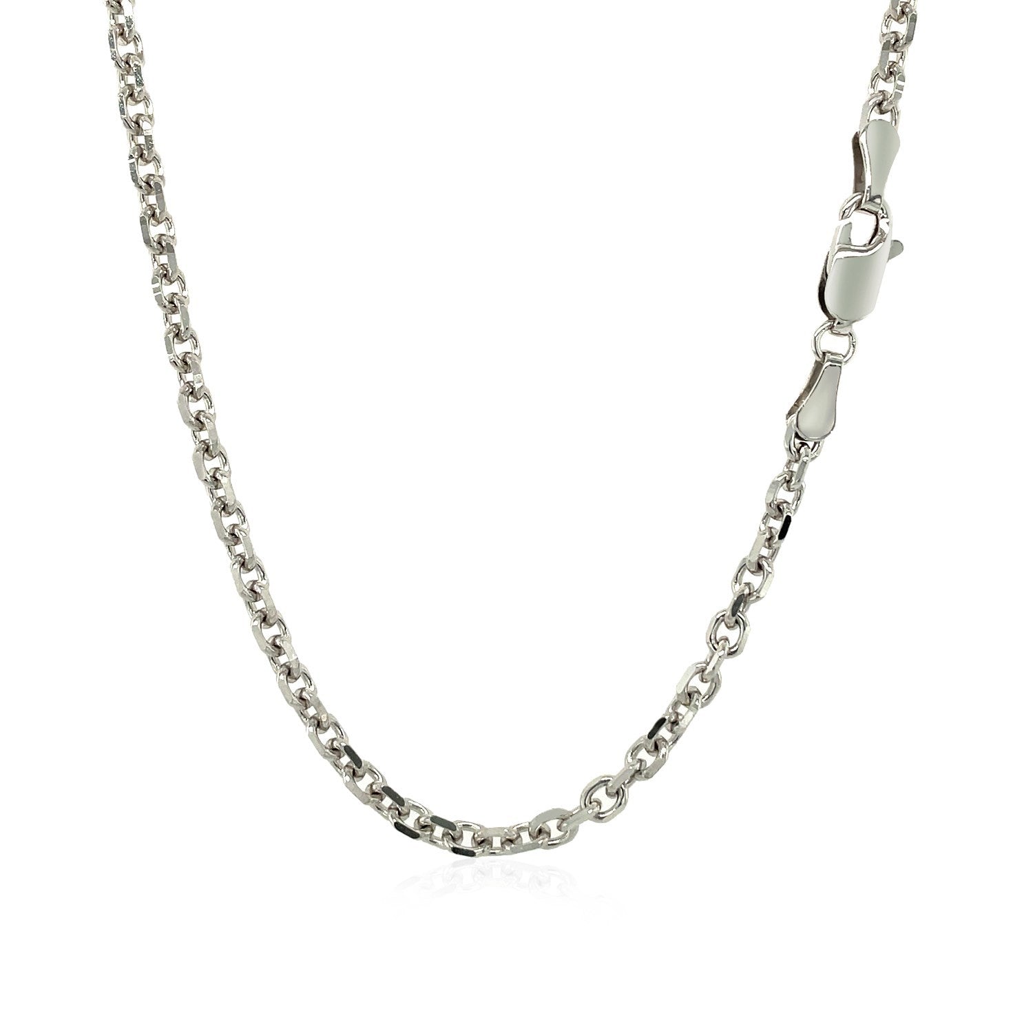 14k White Gold Diamond Cut Cable Link Chain (2.90 mm) by Bids.com