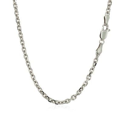14k White Gold Diamond Cut Cable Link Chain (2.90 mm) by Bids.com
