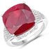 14.47 Carat Dyed Ruby and White Topaz .925 Sterling Silver Ring by Bids.com