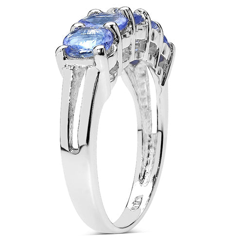 1.65 Carat Genuine Tanzanite .925 Sterling Silver Ring  DestGlow