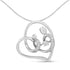.925 Sterling Silver 1/6 cttw Diamond Heart Pendant Necklace (H-I, I1-I2) by Bids.com