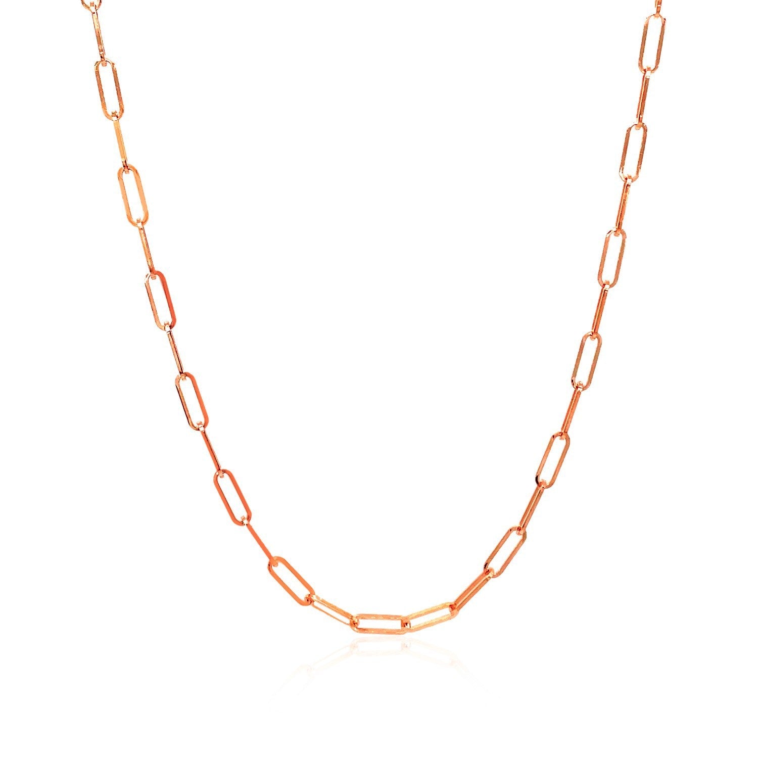 14K Rose Gold Delicate Paperclip Chain (2.1mm) by Bids.com