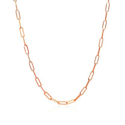 14K Rose Gold Delicate Paperclip Chain (2.1mm) by Bids.com