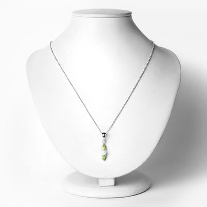 1.40 Carat Genuine Peridot and Pearl .925 Sterling Silver Pendant  DestGlow