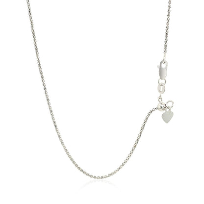 14k White Gold Adjustable Popcorn Chain 1.3mm by Bids.com