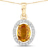 1.78 Carat Genuine Yellow Sapphire and White Diamond 14K Yellow Gold Pendant by Bids.com