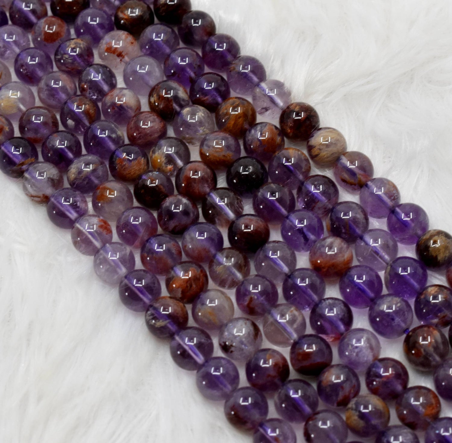 Ametrine Beads, Natural Crystal Round Beads 6mm to 10mm  DestGlow