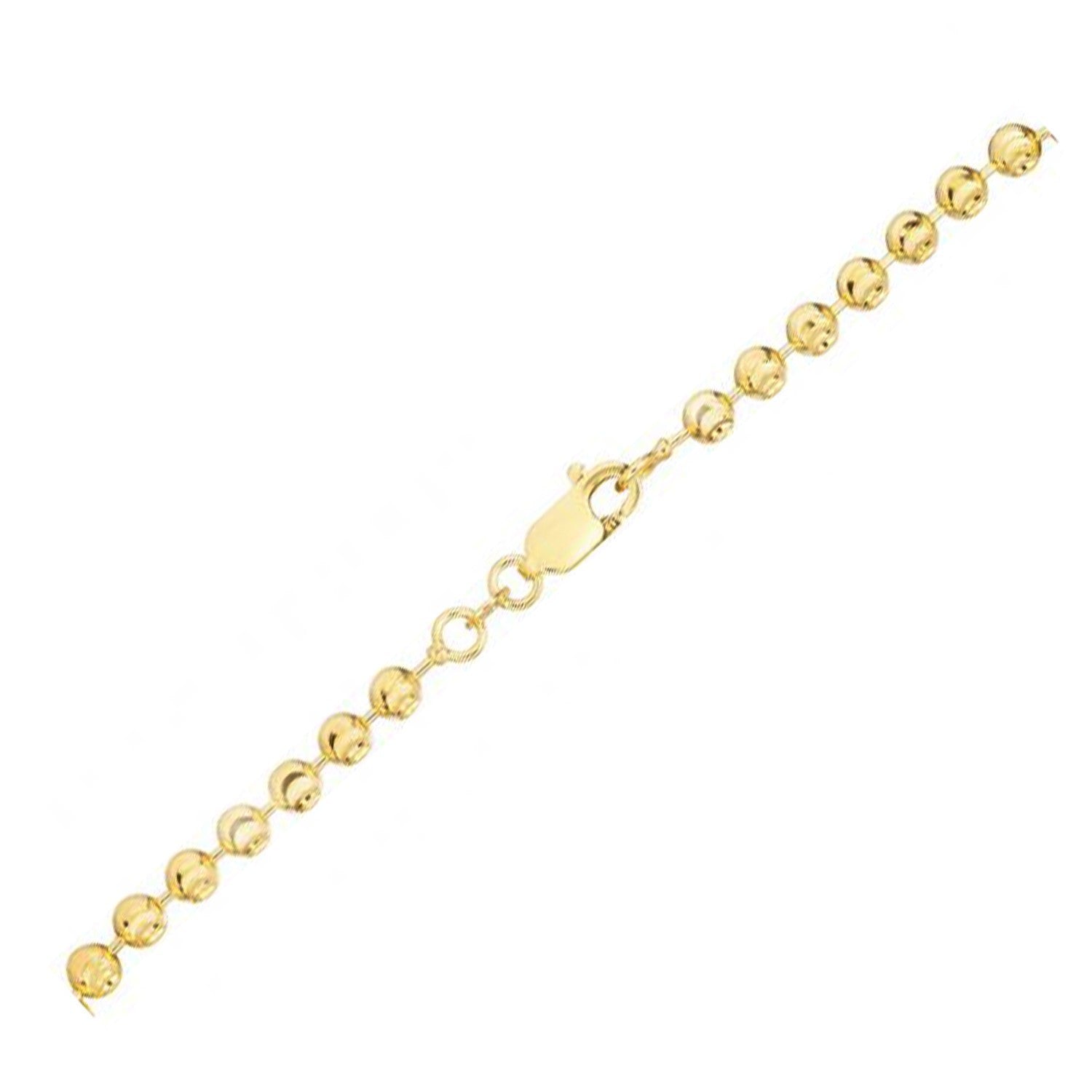 Moon Cut Bead Chain in 14k Yellow Gold (3.00 mm)  DestGlow