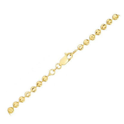 Moon Cut Bead Chain in 14k Yellow Gold (3.00 mm)  DestGlow