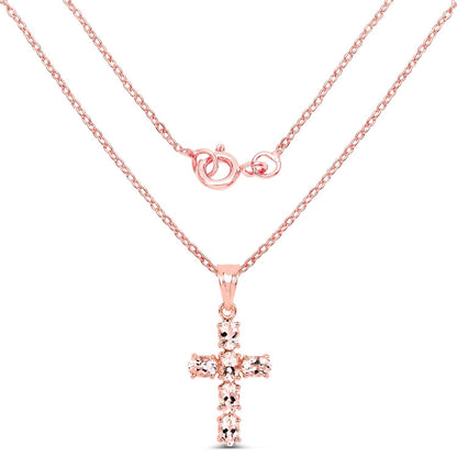14K Rose Gold Plated 2.58 Carat Genuine Morganite .925 Sterling Silver Pendant  DestGlow