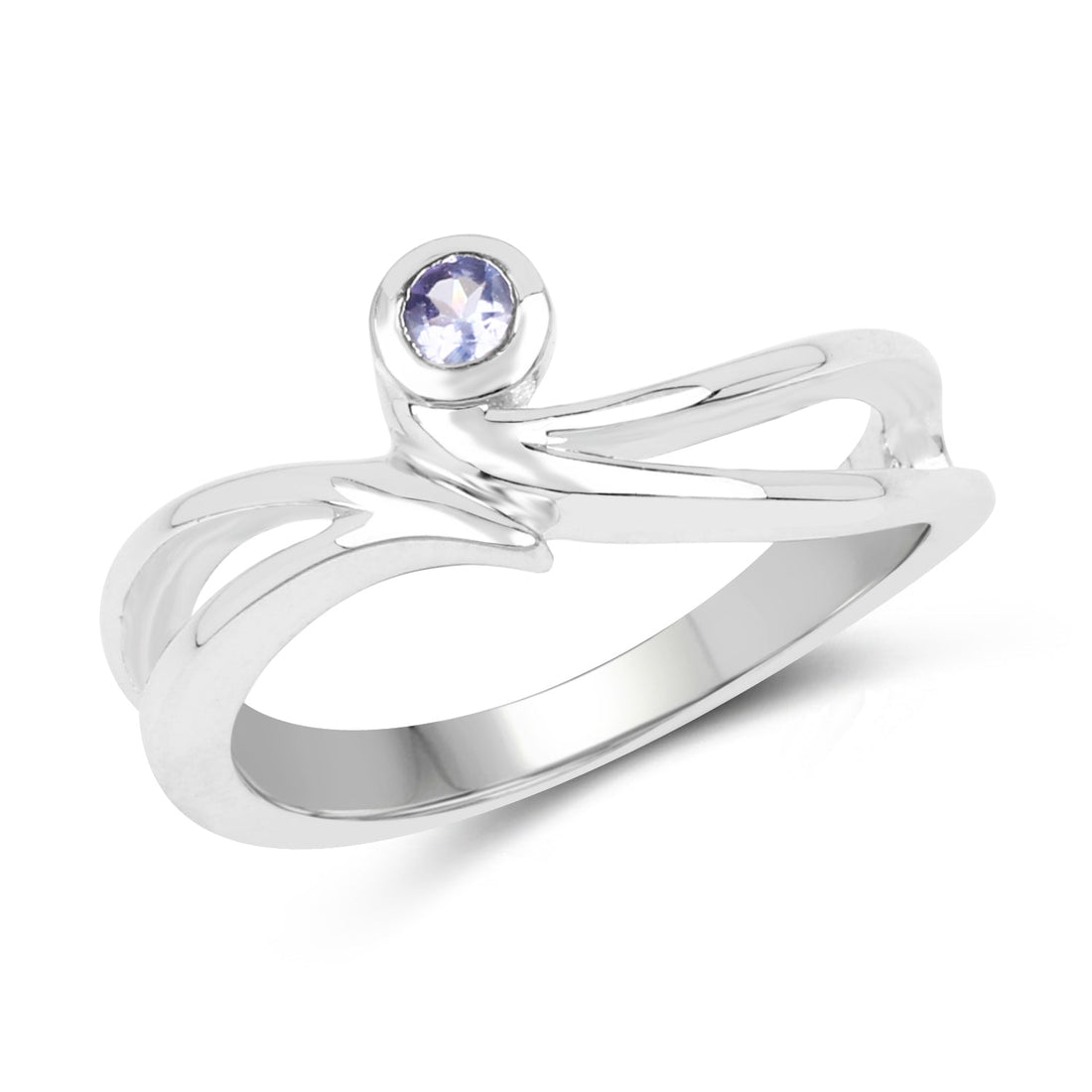 0.10 Carat Genuine Tanzanite .925 Sterling Silver Ring  DestGlow