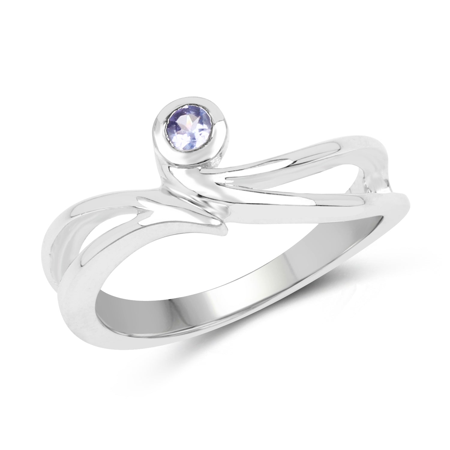 0.10 Carat Genuine Tanzanite .925 Sterling Silver Ring  DestGlow