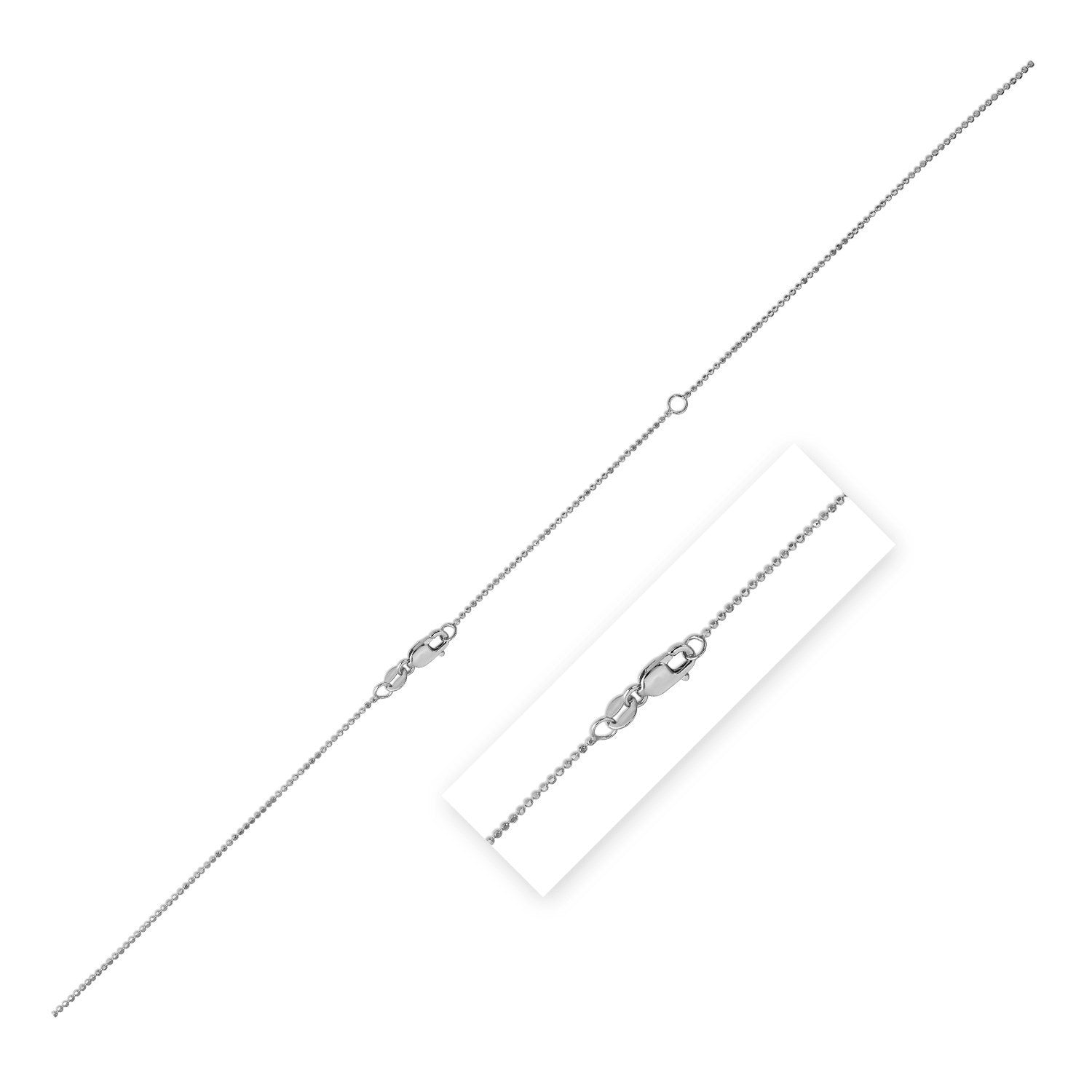 Double Extendable Bead Chain in 14k White Gold (1.00 mm) by Bids.com
