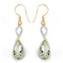14K Yellow Gold Plated 10.10 Carat Genuine Green Amethyst .925 Sterling Silver Earrings  DestGlow