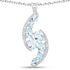 7.27 Carat Genuine Blue Topaz and White Topaz .925 Sterling Silver Pendant by Bids.com