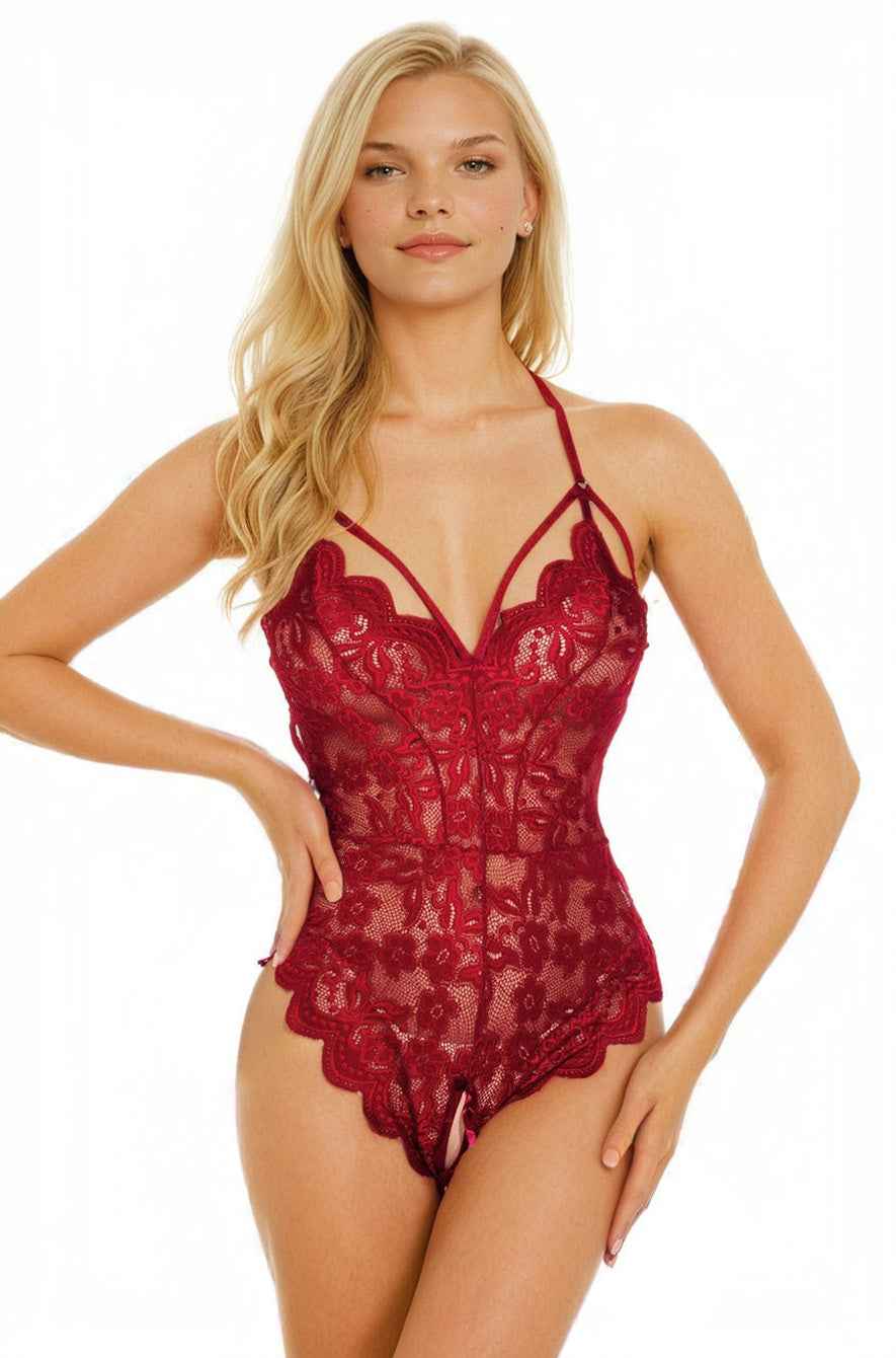 Scalloped Lace Teddy Lingerie