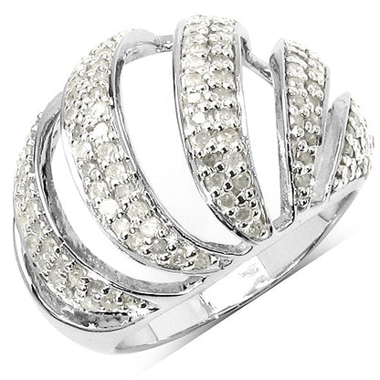 0.98 Carat Genuine White Diamond .925 Sterling Silver Ring by Bids.com