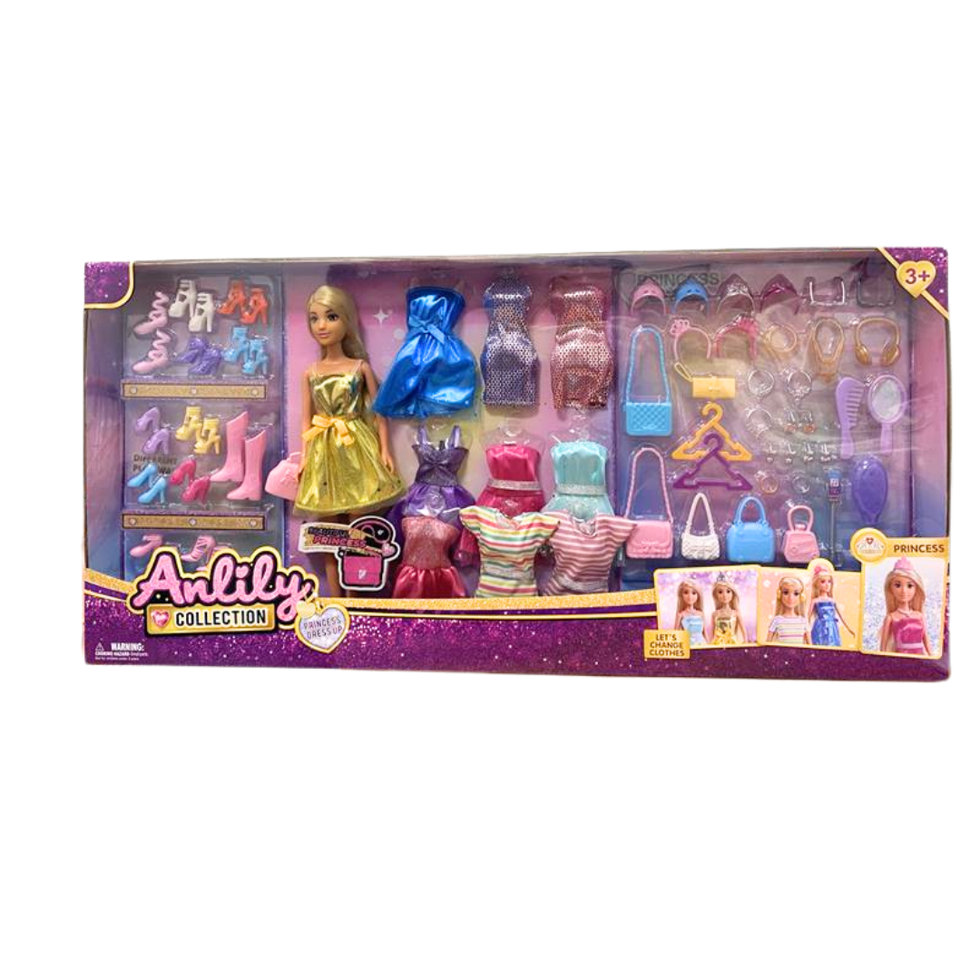 Anlily Princess Royal Bedroom Playset with Doll &amp; Canopy Bed by Farmacias Savia