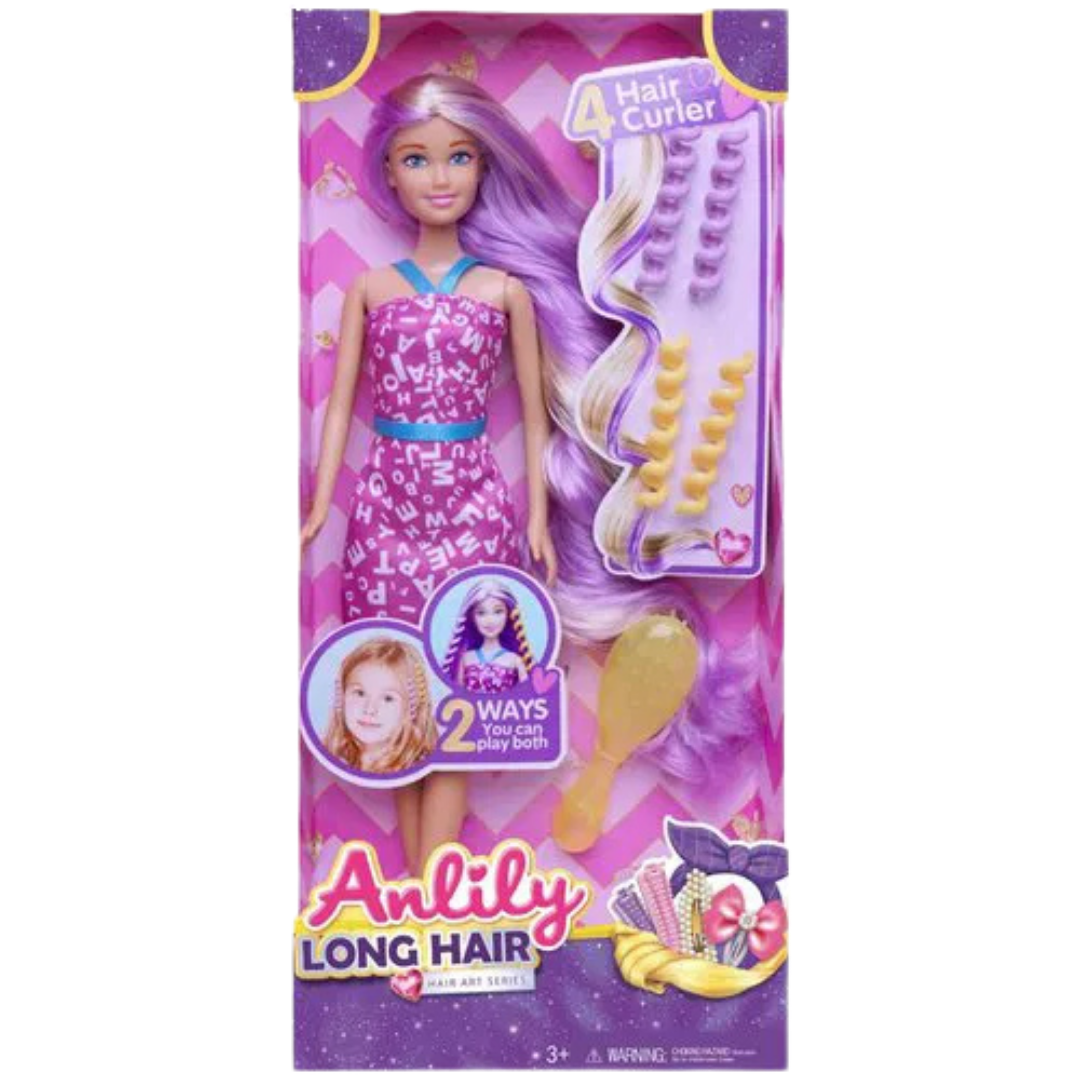 Anlily Long Hair Art Series Doll with Styling Accessories (Purple Hair) by Farmacias Savia