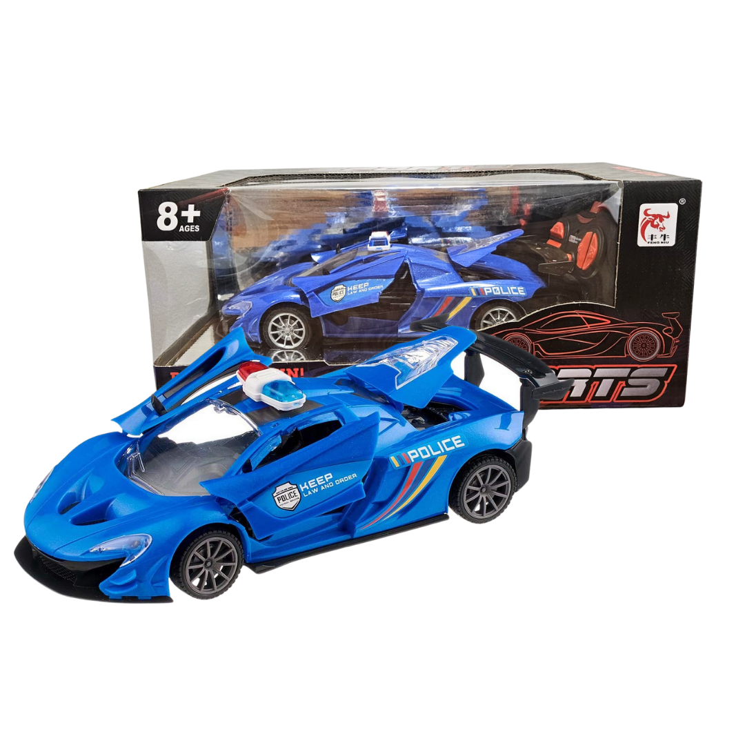 Feng Niu RC Police Sports Car with Gullwing Doors (Blue) by Farmacias Savia