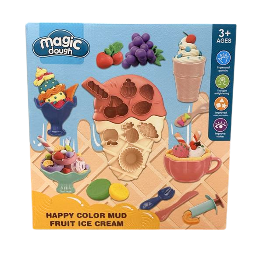 Magic Dough Fruit &amp; Ice Cream Modeling Clay Kit with Molds by Farmacias Savia