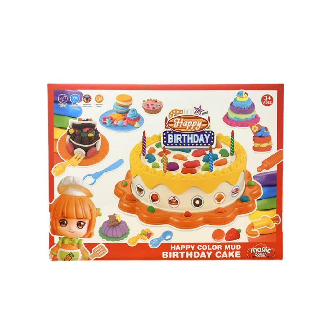 DIY Birthday Cake Modeling Dough Playset with Decorating Tools by Farmacias Savia