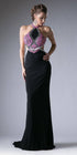 Cinderella Divine 5012 Halter Beaded Cut Out Bodice Long Dress Open Back by DiscountDressShop