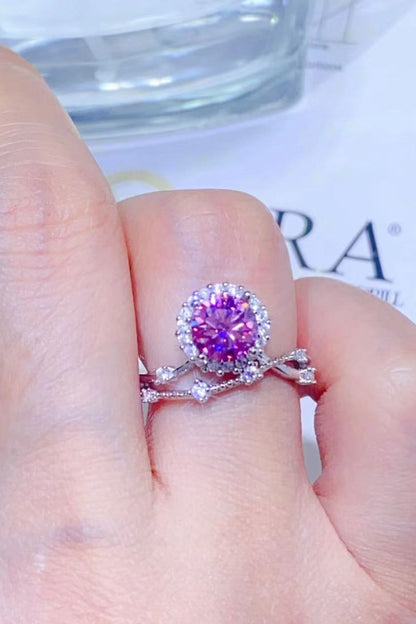 1 Carat Pink Sparkala™ Platinum Over Pure Sterling Silver Ring by Sparkala