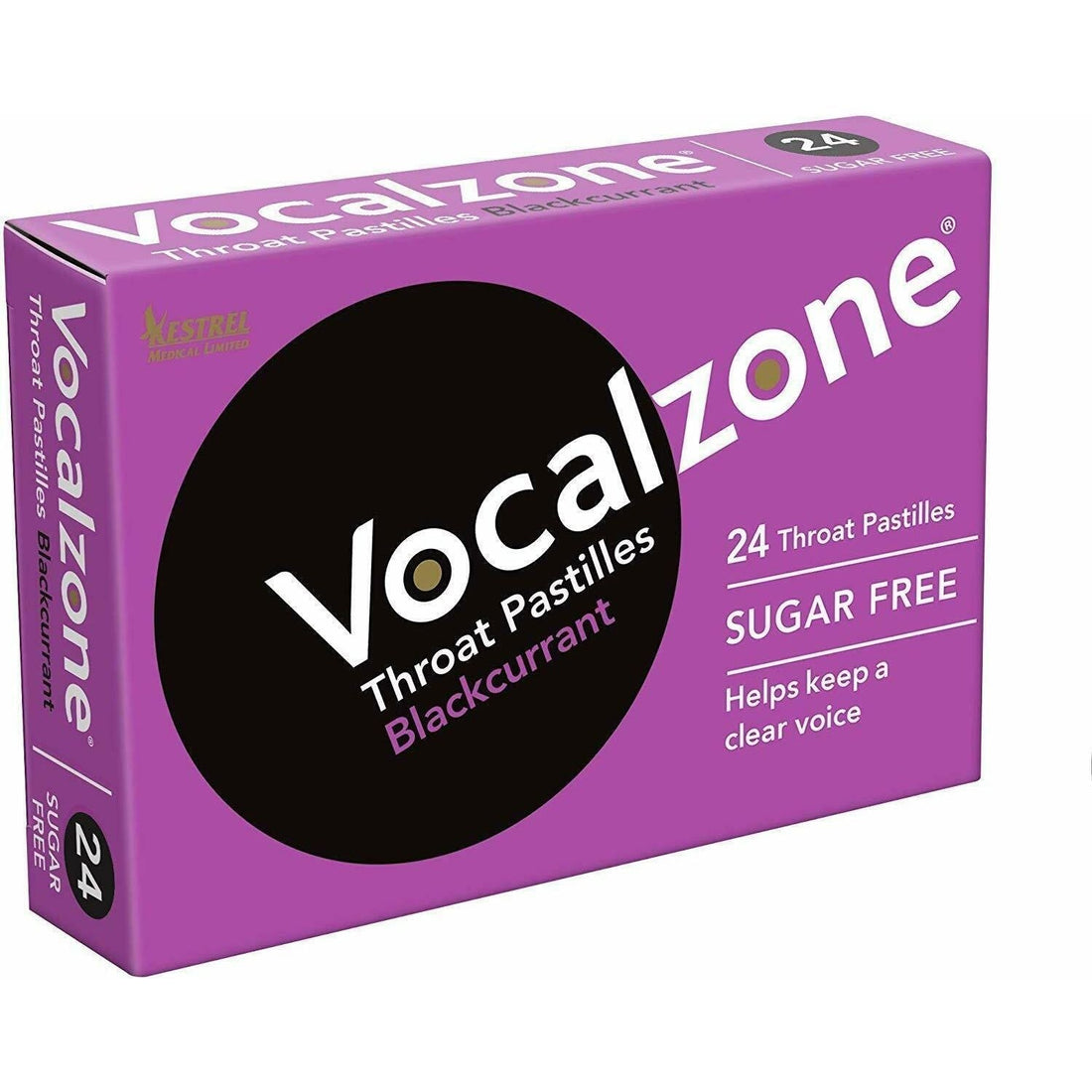 Vocalzone Throat Pastilles Blackcurrant Sugar Free 24 Pastilles  DestGlow