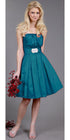 CLEARANCE - Cinderella Divine 5039 Knee Length Teal A-Line Dress (Size M) by DiscountDressShop